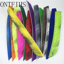 36 Pcs /Lot ONTFIHS Archery Multicolor Fletching Full Length Turkey Feather Fletches Ink Painting 2024 - buy cheap