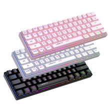 60% 61 Keys Chroma RGB Gaming Keyboard Bluetooth 2.4G Wireless Wired Mode Gaming Mechanical Keyboard - Pink 2024 - buy cheap