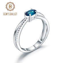 Женское кольцо из серебра карата с натуральным лондонским голубым топазом 2024 - купить недорого