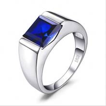 New S925 pure silver sapphire men ring popular jewelry sterling silver ring for men 2024 - buy cheap