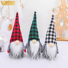 Buffalo Plaid Christmas Decorations Santa Gnome Doll Pendant Nordic Gnome Land God Doll Christmas Tree decoration Kids Gift 2024 - buy cheap