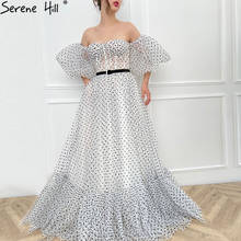 Serene Hill Ivory A-Line Simple Evening Dresses 2021 Lantern Short Sleeves Formal Dress Design LA70687 2024 - buy cheap