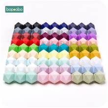 Bopoobo 200pc 14mm Silicone Beads Hexagon Food Grade Silicone Rodent Bead For Diy Pendant Necklace Teething Beads Baby Teether 2024 - buy cheap