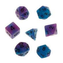 Juego de 7 unids/set de dados de cara poliédrica luminosa D4, D6, D8, D10, D12, D20, para Dungeons y Dragon D & D RPG Poly Game 2024 - compra barato