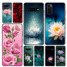 Capa de celular com flor de lótus, capinha de celular para samsung galaxy s21 s20 fe ultra s10 s10e lite 5g s9 s8 s7 s6 edge plus 2024 - compre barato