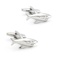 Shark Cuff Links For Men Seaman Design Quality Brass Material Silver Color Cufflinks Wholesale&retail 2024 - compre barato