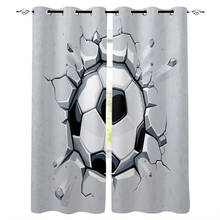 3D Football Crackle Window Curtain Bedroom Kitchen Living Room Decoration Items Window Curtains for Living Room 2024 - buy cheap
