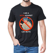 Unissex eu sou uma mãe contra meninos gato engraçado anime adulto novidade clássico engraçado masculino 100% algodão manga curta camiseta streetwear 2024 - compre barato