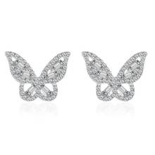 Zircon Crystal Earrings Korean Classic Butterfly Stud Earrings For Women Earing Jewelry Earings Gentle Celebrity Earrings Brinco 2024 - buy cheap