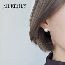 MLKENLY-pendientes de tuerca curvados para mujer, joyería fina simple y pequeña, de plata de ley 100% 925 2024 - compra barato