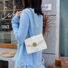 Women's Small Handbag Classic Chain Flap Bag with Metal Badge Designer Shoulder Crossbody Square Handbags Ladies Top Handle Bags 2024 - buy cheap