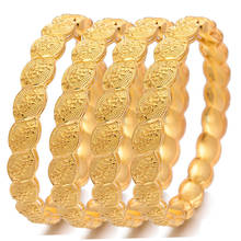 Wando 24k pulseiras etíopes de ouro, pulseiras para mulheres de casamento noiva, joias de cor dourada, oriente médio africano, presentes de noiva 2024 - compre barato
