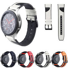 Correa deportiva de silicona para Samsung Galaxy Watch, Correa clásica de cuero genuino de 22mm, 46mm, Gear S3 Frontier, para Huawei Watch GT 2024 - compra barato