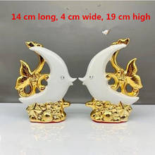 European golden ceramic animals, fish, swans, dolphins, home office restaurant desktop decoration crafts 2024 - buy cheap