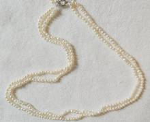 60cm 24 ''2 vertentes 4mm branco pérola handmade colar de PÉROLAS de Água Doce natural Jóias Mulheres 35cm 43cm 17 14'''' 2024 - compre barato