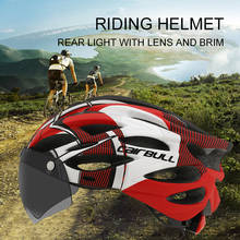 Сверхлегкий велосипедный шлем с съемным козырьком, защитные очки, задний фонарь для горного велосипеда 2024 - купить недорого