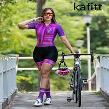 Kafitt-jersey deportivo de una pieza para mujer, traje de manga corta de Triatlón de bicicleta de manga corta 9DGEL 2024 - compra barato