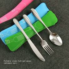 3 Pcs/set Flatware Stainless Steel Fork Spoon Cutter Utensils With Case Portable Cutlery Camping Travel Tableware 2024 - buy cheap