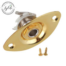 Placa de conector de guitarra eléctrica dorada, tornillos de montaje dentados ovalados 2024 - compra barato