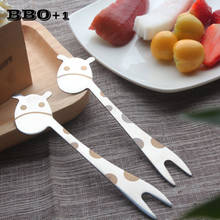 Utensílios de cozinha garfos de frutas forma girafa picaretas de comida salada garfos do deserto lanche palito de aço inoxidável dos desenhos animados utensílios de mesa 2024 - compre barato