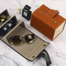 Caja de almacenamiento plegable para gafas de sol, organizador colgante, caja de cuero PU, soporte 2024 - compra barato