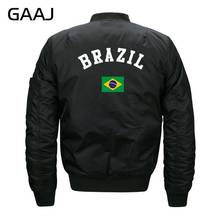 GAAJ Print Brazil Flag Jackets Men Fleece Parka Jacket Windbreaker  Militar Autumn Warm Military Style Plus Size Fashion 2024 - buy cheap