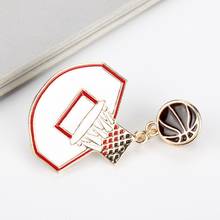 Basketball Hoop With Basketball Pins Brooches Red Enamel Sports Pin Lapel Pin Badge Sportsman Button Brooch Party Pin 2024 - buy cheap