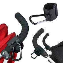 Крючки для детской коляски, алюминиевый крючок и ремень, черный крючок для коляски, большой Карабин, открывающийся крючок для сумки для покупок, аксессуары для коляски 2024 - купить недорого