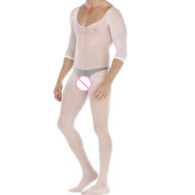 Body de lingerie branca masculino, camisola sexy engraçada, roupa de dormir 2024 - compre barato