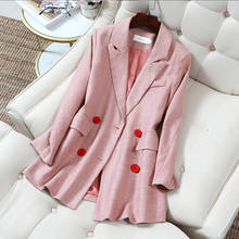 High Quality  Women's Fashion Women Jacket Autumn and Winter Female Professional Mid-length Blazer M-5XL Ladies Suit 2024 - buy cheap