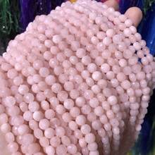 Cuentas de piedra Natural de corte oblato, cuentas de piedra sueltas de morgán rosa para pulsera, collar, fabricación de joyas, tamaño DIY 6mm 2024 - compra barato