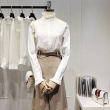 Ruffles Women White Shirts Spring New 2021 Slim Long-Sleeved Office Lady Elegant Outwear Tops 2024 - buy cheap