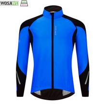Мужская зимняя велосипедная куртка WOSAWE, водонепроницаемая ветрозащитная Теплая Флисовая велосипедная куртка, синее пальто для горного велосипеда, бега, сноуборда 2024 - купить недорого