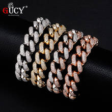 GUCY Miami Iced 16MM  Cuban Link Bracelet Bling Women Jewelry AAAA Zircon Charm Hip Hop Chain 2024 - buy cheap