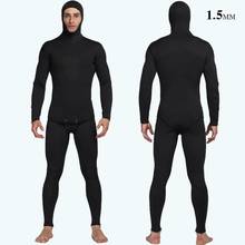MYLEDI-traje de buceo para hombre, capucha de neopreno de 1,5 MM, para pesca submarina, surf, esnórquel, traje de baño a prueba de frío para invierno 2024 - compra barato