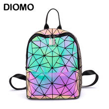 DIOMO 2022 Fashion Women Backpack Luminous Shining Geometric Triangle Small Daypack for Girls Bagpack rugzak 2024 - buy cheap