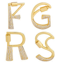 Luxury Gold Color A-Z 26 Letters Necklace CZ Pendant for Women Necklace For Woman Charm Necklaces Pendants Copper Diy Jewelry 2024 - buy cheap