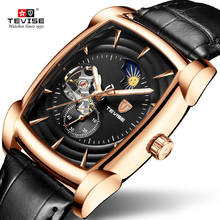 TEVISE Top Brand Fashion Luxury Automatic Mechanical Skeleton Watch Moon Phase Leather Luminous Waterproof Men Wrist Watches 2024 - buy cheap