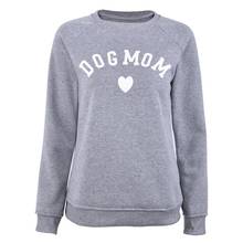 Dog Mom Women's Plus Velvet Fashionable Long Sleeve Casual Sweatshirt Printing Heart-shaped Print Kawaii Sweatshirt Clothing 2024 - buy cheap