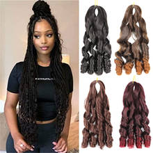 Synthetic 20''75g Loose Wave Crochet Braids Hair Wavy Hair Extensions Pre Streched Braiding Hair French Curly Braids Extensions 2024 - buy cheap