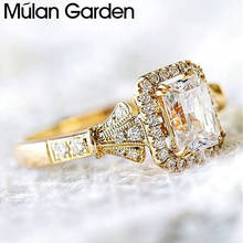 M & G обручальное кольцо с цирконием для женщин, большое Золотое кольцо со стразами, модное ювелирное изделие на День святого Валентина, Подарок на годовщину, Прямая поставка 2024 - купить недорого