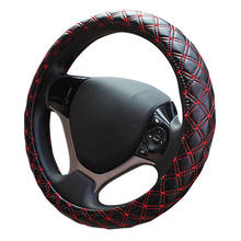 Protector para volante de coche a prueba de deslizamiento, Universal, compatible con la mayoría de los coches, cubiertas de dirección rojas y negras 2024 - compra barato