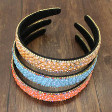 2021 New Headmade Luxury Shiny Rhinestone Hairband Hair Accessories Wide Hair Hoop Band Headband For Women Girls Wedding Party 2024 - buy cheap