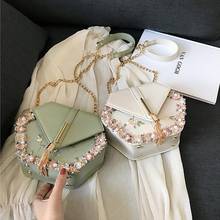 PU Female 2020 All-match New Sweet Lace Flower One-shoulder Chain Cross-body Multifunctional Small Square Bag Mochila Mujer 2024 - buy cheap