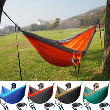 Upgrade Camping Hammock Outdoor Tourist Hanging Hammocks Portable Parachute Nylon Hiking Hammock For Backpacking Travel 2024 - купить недорого