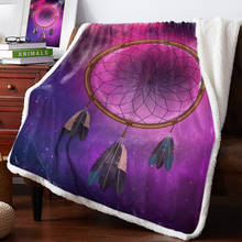 Manta de Lana púrpura atrapasueños, colcha de Cachemira cálida para cama, sofá y oficina 2024 - compra barato