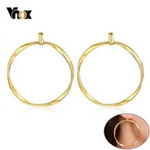 Vnox Gold Color Hoop Earrings for Women Girls Party Jewelry Stainless Steel brinco feminino 2024 - buy cheap