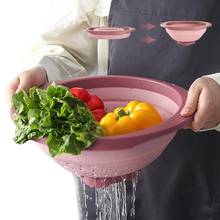 oldable Silicone Colander Fruit Vegetable Washing Basket Strainer Strainer Collapsible Drainer With Handle Kitchen Tools 2024 - buy cheap