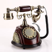 Telefone sem fio europeu do vintage placa giratória dial rotativo antigo telefone fixo para escritório casa hotel feita de resina 2024 - compre barato