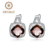 Gem's Ballet Natural Smoky Quartz Genuine 925 sterling silver Clip Earrings For Women Gift Fashion Style Wedding Engagement 2024 - buy cheap